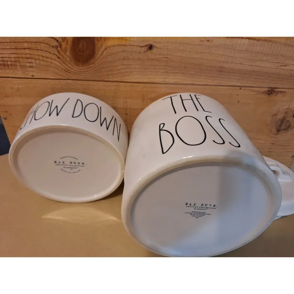 RAE Dunn THE BOSS DOG Biscuit Cookie Jar Large Treat Container & Bowl